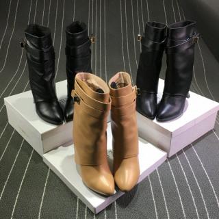 2016新款歐美女靴真皮坡跟高跟中筒靴雙層牛皮直筒騎士靴女靴子