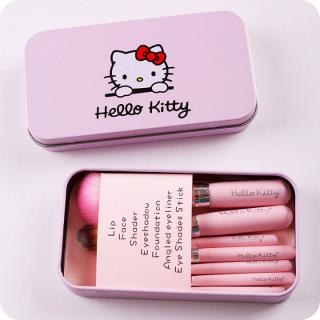 包郵hello kitty眉刷彩妝化妝工具七件套裝腮紅眼影刷子初學者