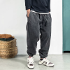 秋冬美式重磅加厚复古做旧卫裤男痞帅潮牌宽松束脚运动长裤哈伦裤