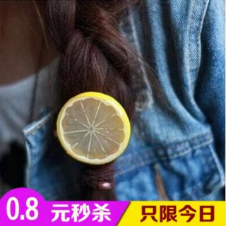 韓國檸檬髮圈髮夾原宿可愛水果頭飾品軟妹萌皮筋發繩日系髮卡髮飾