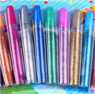 10支裝金蔥膠幼兒園手工用品閃光膠diy珠光粉筆亮粉膠給花上色