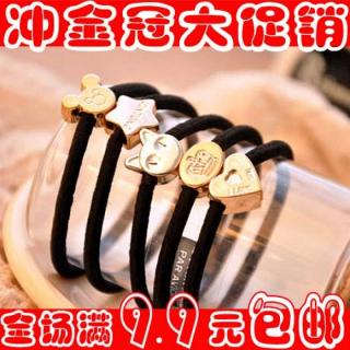 韩国复古金属头饰 皇冠爱心米奇小猫橡皮筋头绳发绳发圈发饰批发