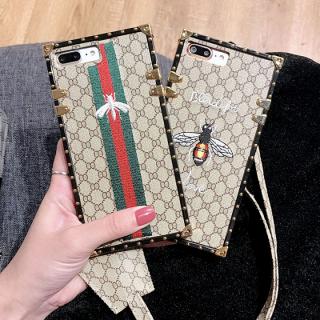 创意布纹苹果X/8手机壳欧美潮牌刺绣iphone6s/7plus挂绳防摔女软